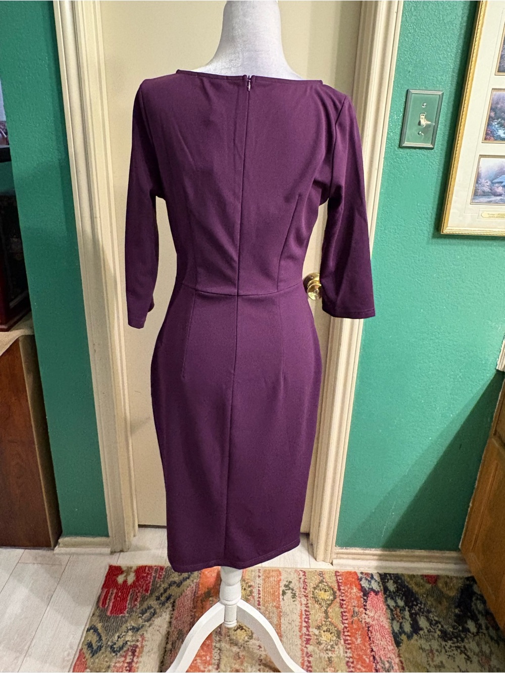 Aisize Vintage Redefined Ruched Dress with Side Ruffle - Picture 5 of 14